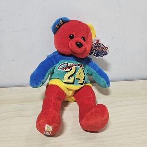 Jeff Gordon #24 NASCAR Rainbow Warriors Team Speed Plush Bear 8" 1999 Vintage